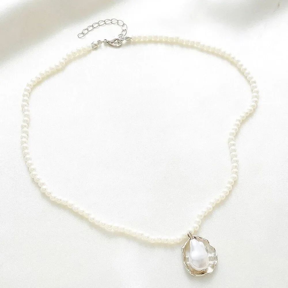 NWOT KUAIYIJU Handmade Ethnic Style Chain Ornament Pearl Beaded Necklace